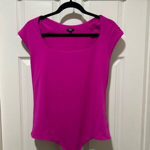 Express Pink Cap Sleeve Fitted Bodysuit